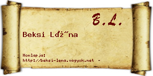 Beksi Léna névjegykártya